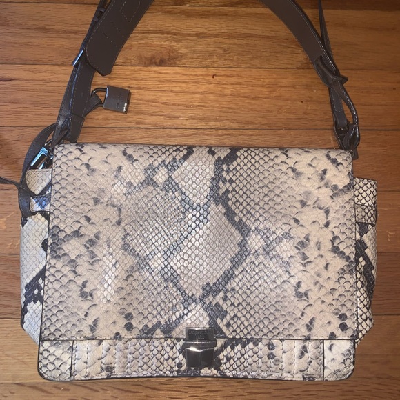 ZADIG AND VOLTAIRE HANDBAG OPTIMISTE REPTILE BEIGE - Picture 2 of 6